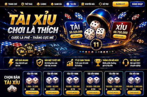 Giao diện sảnh tài xỉu OK9 hiện đại và dễ sử dụng