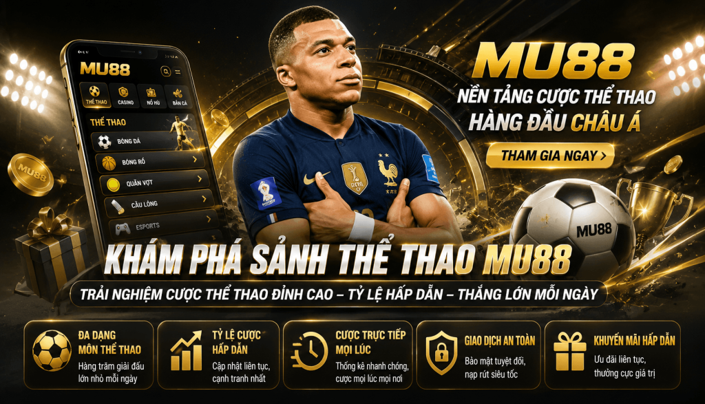 HỆ THỐNG CƯỢC THỂ THAO MU88,ĐA DẠNG GIẢI ĐẤU – TỶ LỆ HẤP DẪN – CẬP NHẬT LIÊN TỤC